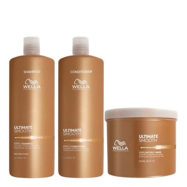 Wella Ultimate Smooth Shampoo, Conditioner & Mask Supersize Trio