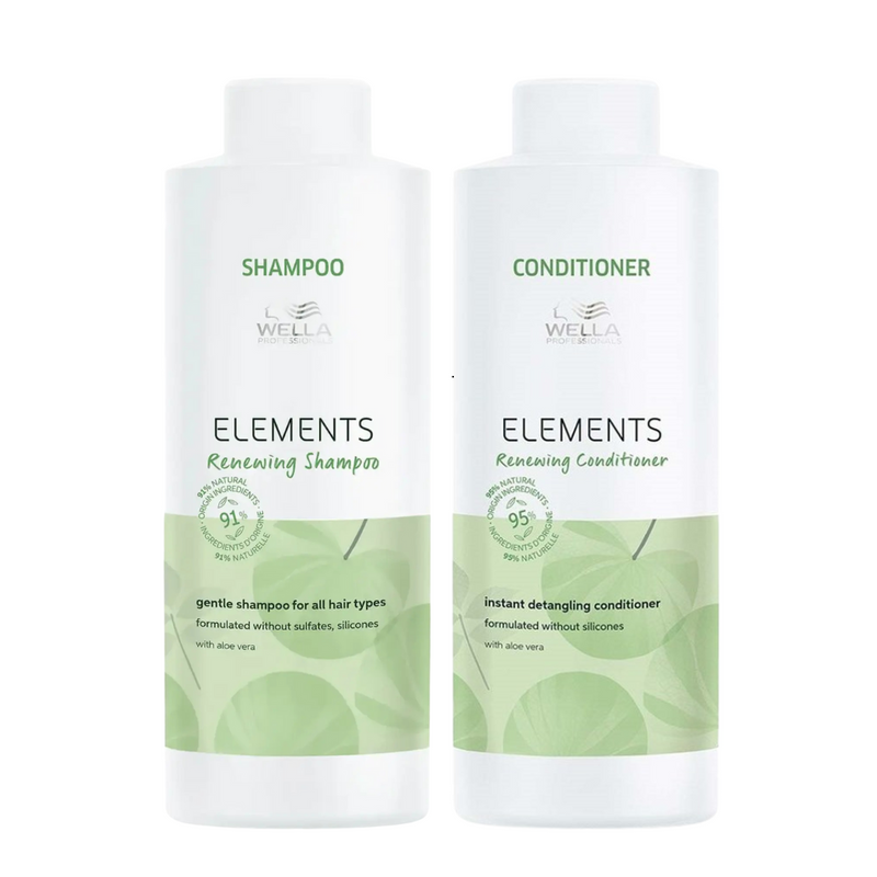 Wella Elements Renewing Shampoo & Lightweight Renewing Conditioner 1 Litre Duo