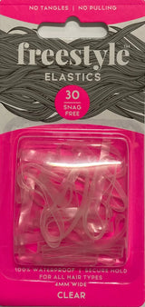 Freestyle Snag Free Hair Elastics Clear 4mm Large 30pc