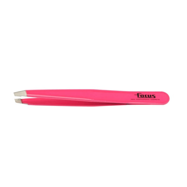 Focus Slanted Tweezer - Fluro Flame - Beautopia Hair & Beauty