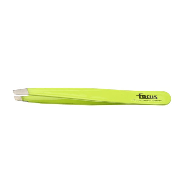 Focus Slanted Tweezer Fluro Yellow - Beautopia Hair & Beauty