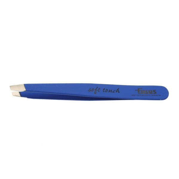 Focus Slanted Soft Touch Tweezer - Blue - Beautopia Hair & Beauty
