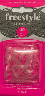 Freestyle Snag Free Hair Elastics Clear 4mm Large 30pc