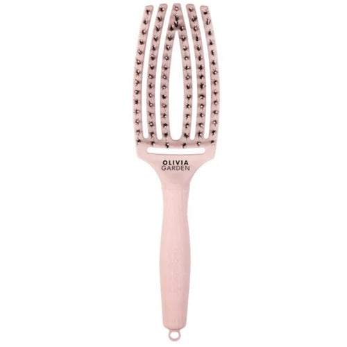 Olivia Garden Fingerbrush Combo Curved & Vented Paddle Brush Pink Medium